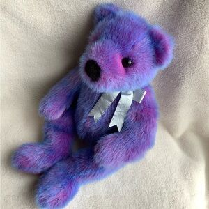 Ty Vintage 1999 Purplebeary Plush Tie Dye Purple Bear Stuffed Animal Retired Toy